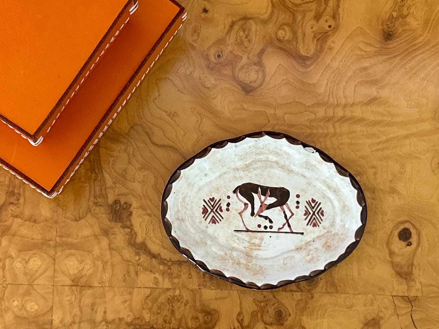 Mid Century Trinket Dish with Deer by Keramikos