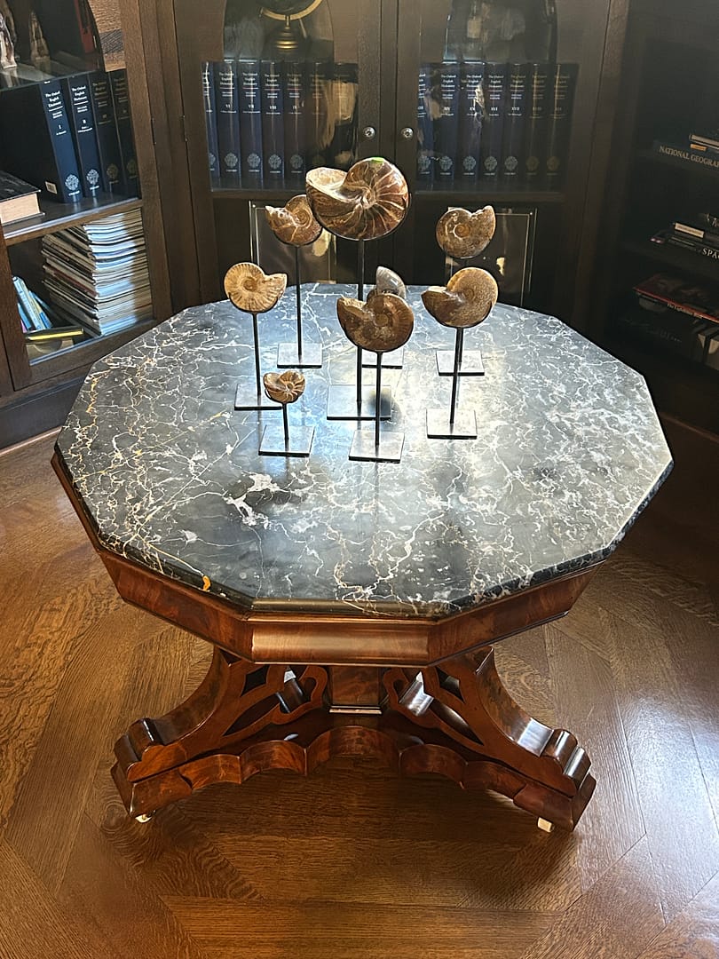 Gothic Marble Top Center Table, 19th Century