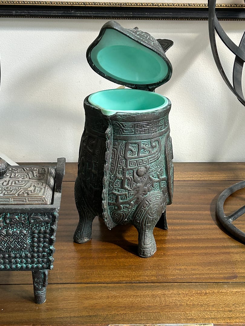 Set of Mid Century Barware, Aztec Pitcher, Ice Bucket and Ashtray, by ...